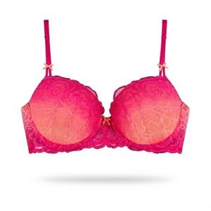 Candie's Intimates Lace Push Up Bra 34C Pink Ombre Convertible Crossback NWT